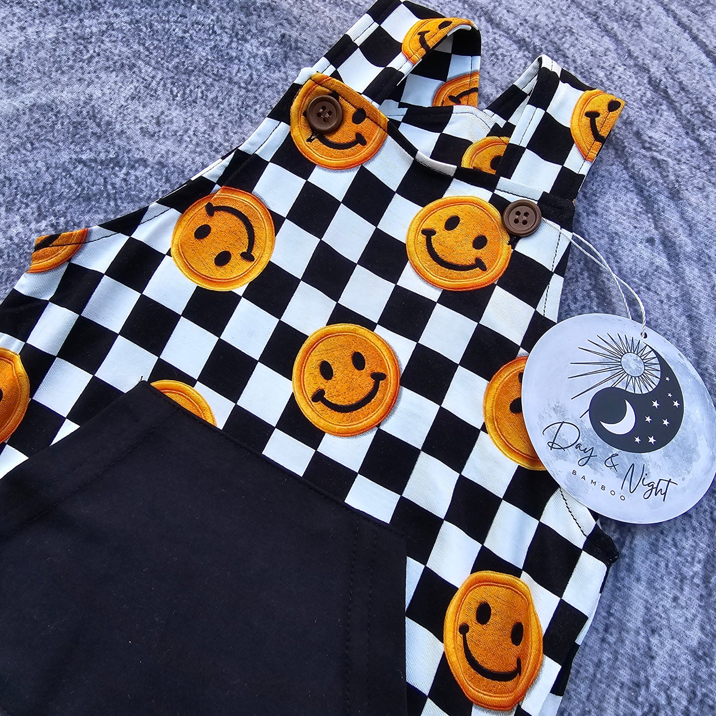 Smiley Checks - Bamboo Overalls