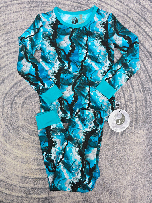 Moon Rock Teal Blue - Bamboo 2 Piece Pajamas