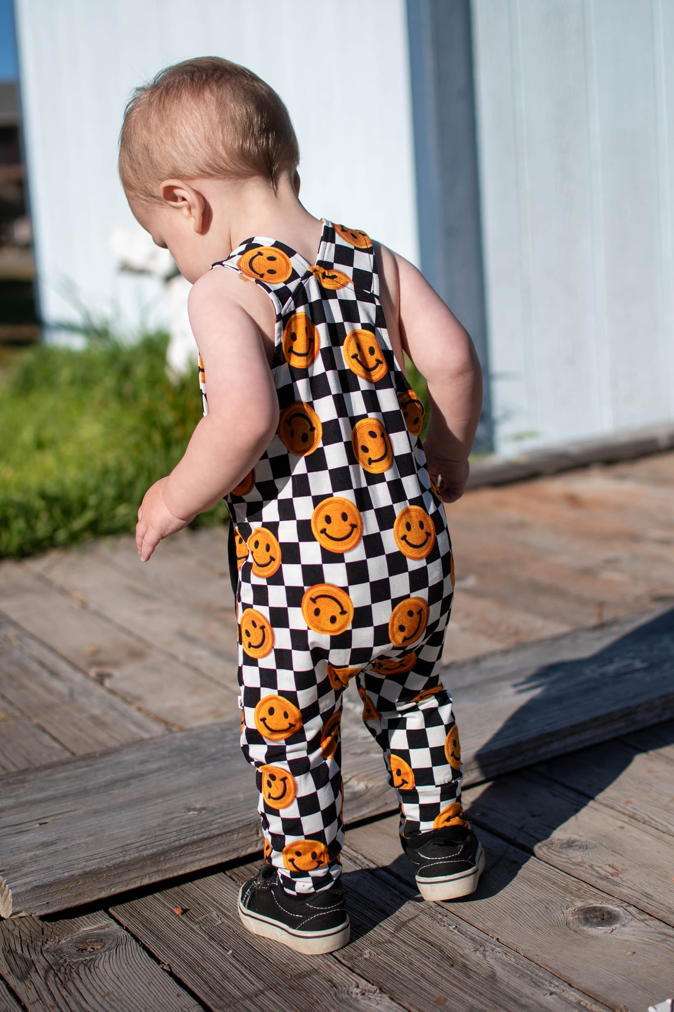 Smiley Checks - Bamboo Overalls