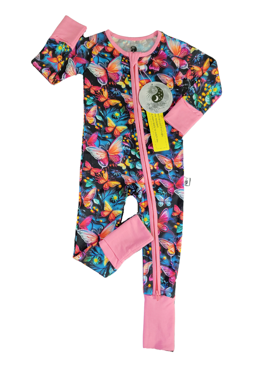 Butterfly - Bamboo Convertible Zip Romper Pajamas