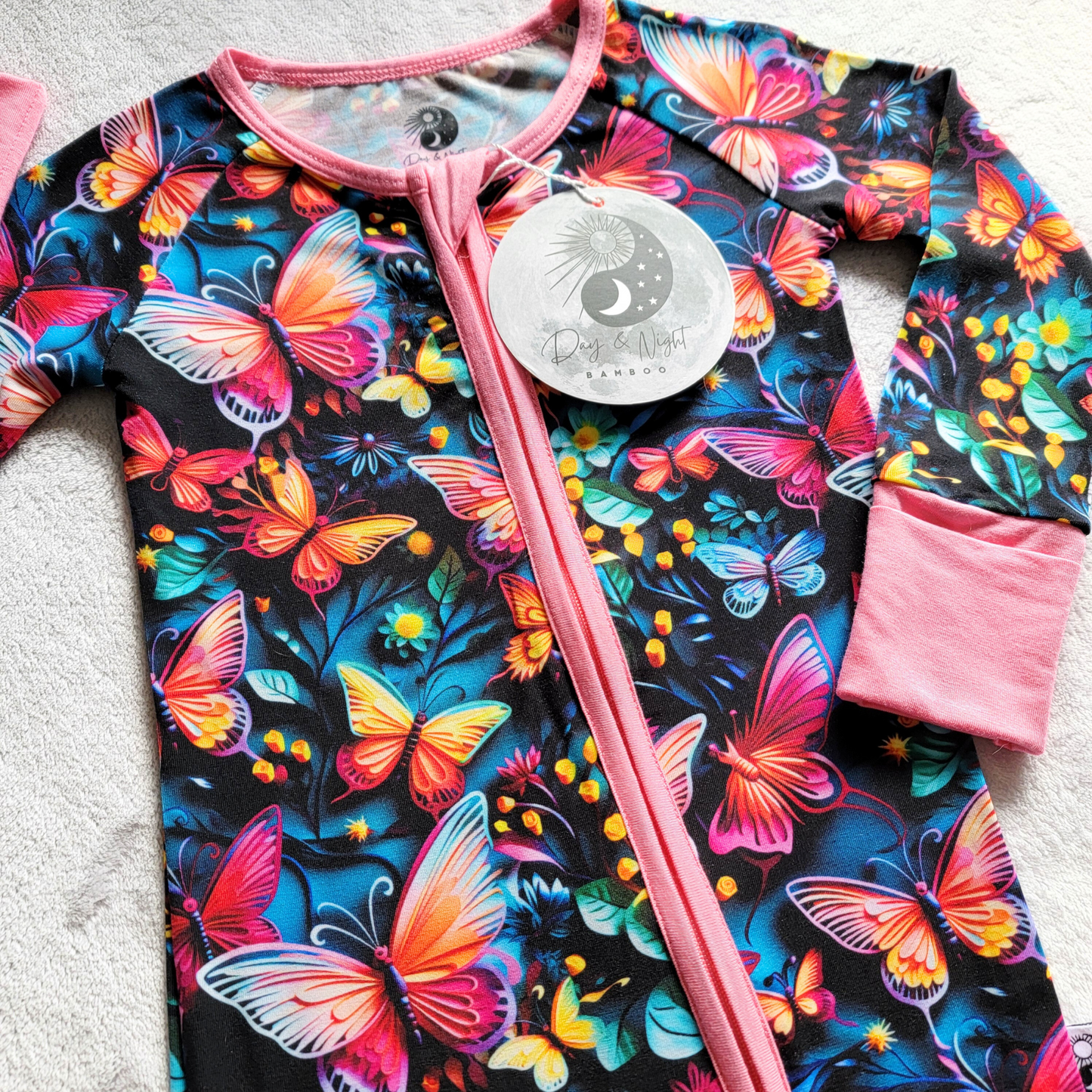 Butterfly - Bamboo Convertible Zip Romper Pajamas