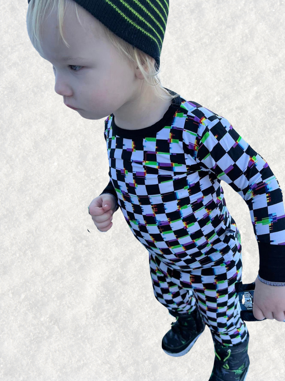 Glitch Checkers - Bamboo 2 Piece Pajamas