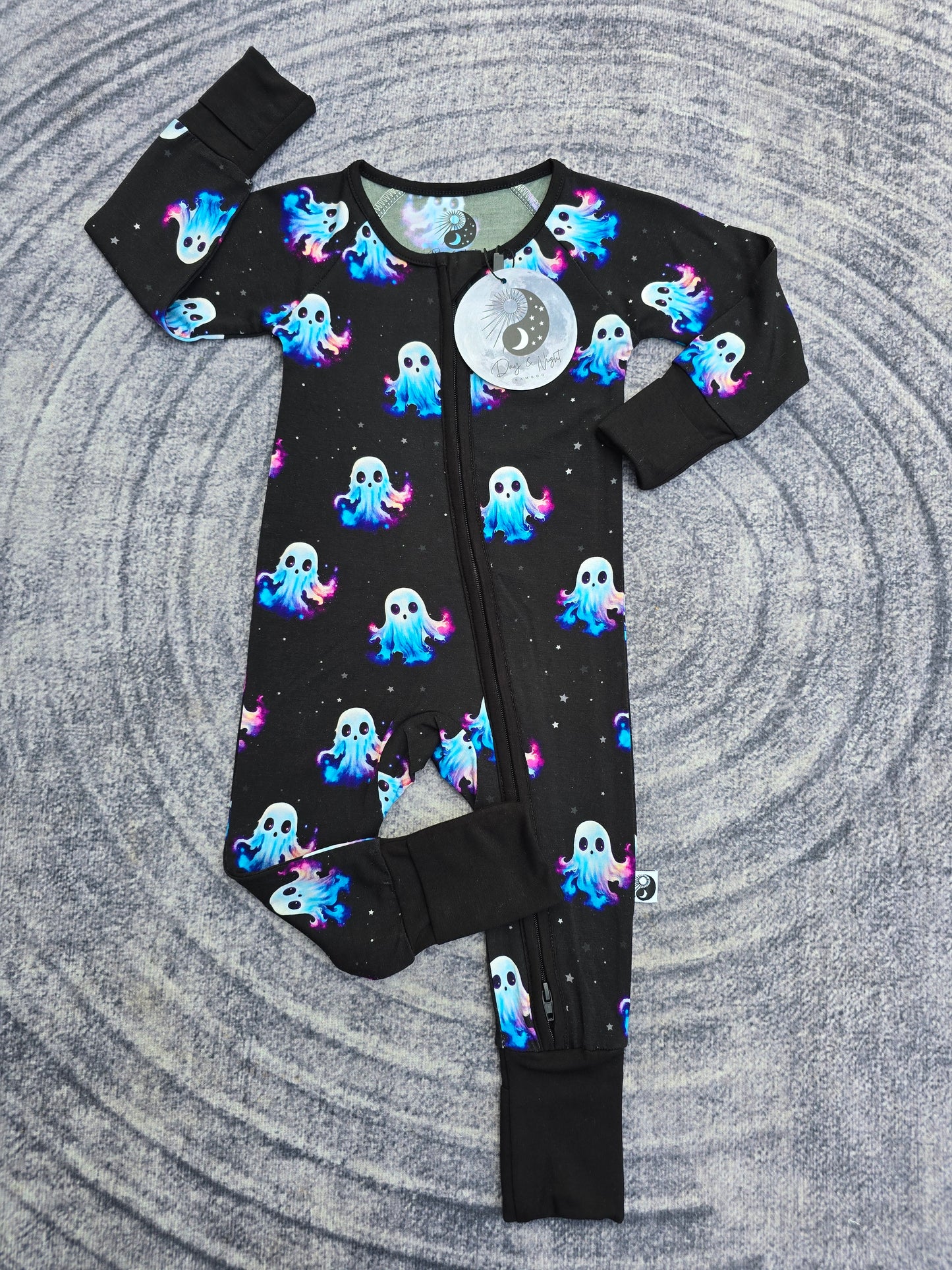 Ghosts - Convertible Zip Romper Pajamas