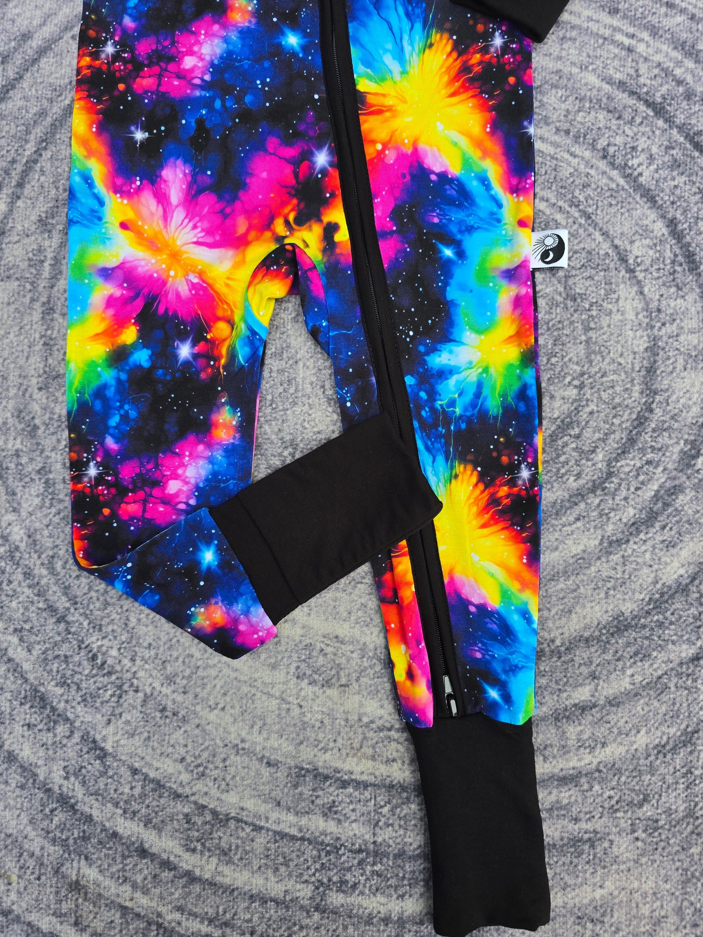 Neon Galaxy - Bamboo Convertible Zip Romper Pajamas