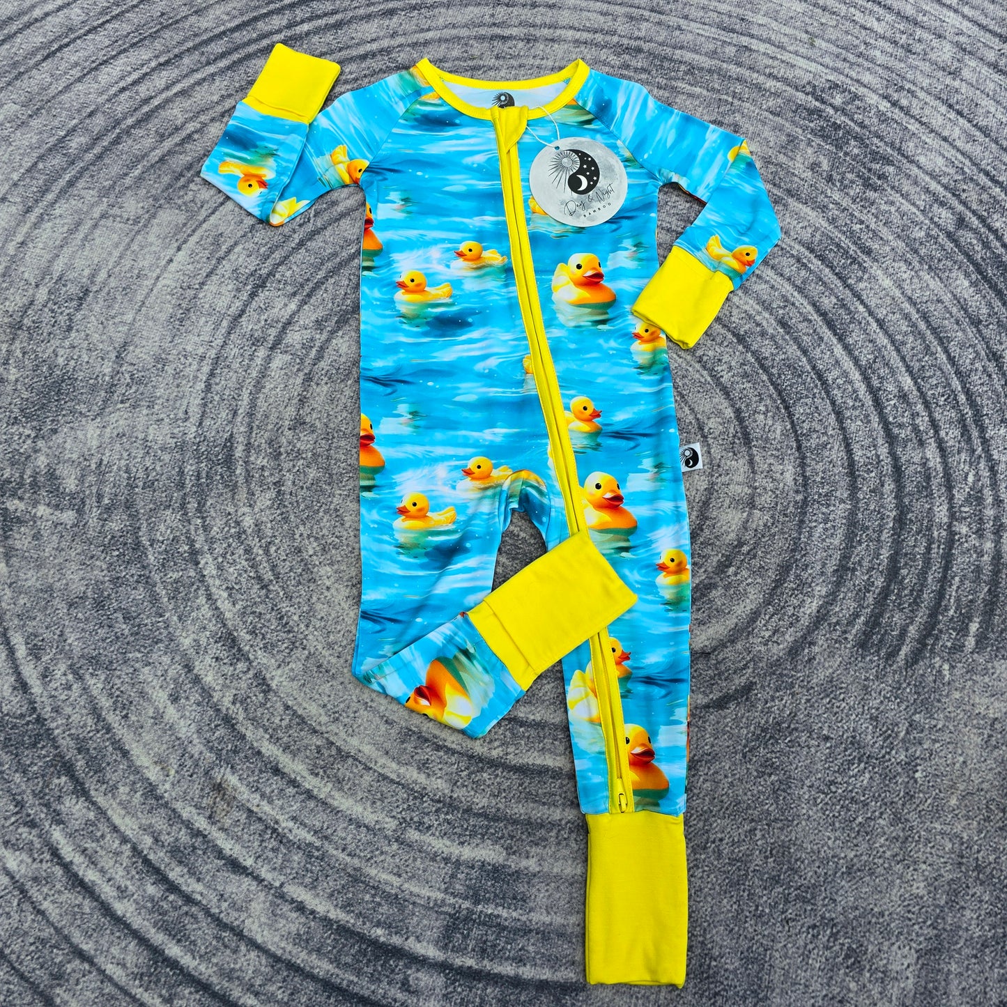 Rubber Duckies - Bamboo Convertible Zip Romper Pajamas